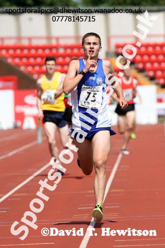 Senior boys 2000 metres steeplechase, 2015 English Schools, Gateshead. Photo: David T. Hewitson/Sports for All Pics
